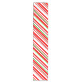 Candy Cane Stripes kerstrood wit groen Medium Tafelloper (Voorkant)