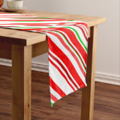 Candy Cane Stripes kerstrood wit groen Medium Tafelloper (Voorbeeld)