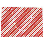 Candy Cane Stripes Large Cadeautasje (Achterkant)