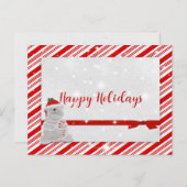 Candy Cane Stripes met Polar Beer Aankondigingskaart (Voorkant / Achterkant)