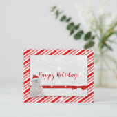 Candy Cane Stripes met Polar Beer Aankondigingskaart (Staand voorkant)
