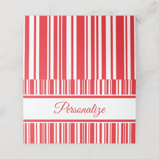 Candy Cane Stripes Plaatskaartje (Buitenkant ongevouwen)