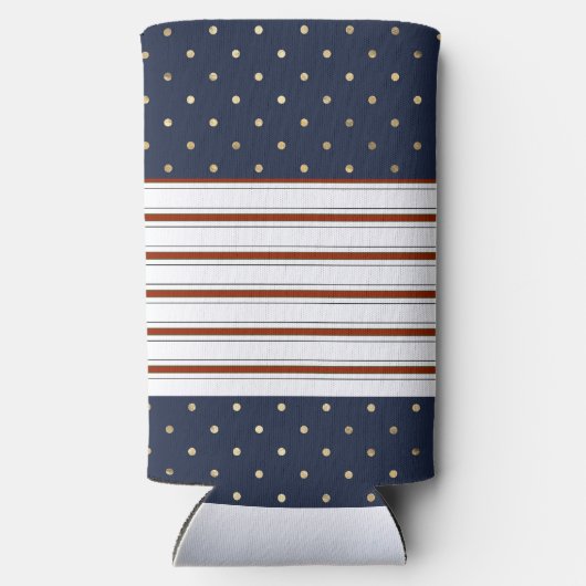 Candy Cane Stripes & Polka Dots Seltzer Koelbox Seltzer Blikjeskoeler (Achterkant)