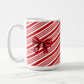 Candy Cane Stripes Red Bow Festive Christmas Koffiemok (Links)