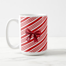 Candy Cane Stripes Red Bow Festive Christmas  Koffiemok