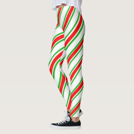 Candy Cane Stripes Red Green White Kerstmis Leggings