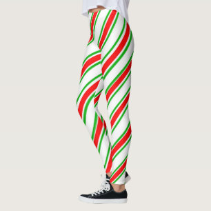 Candy Cane Stripes Red Green White Kerstmis Leggings