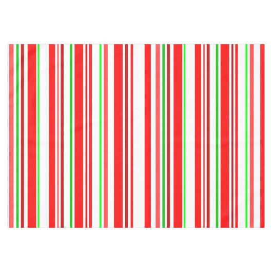 Candy Cane Stripes Red White Green Cheerful Bright Tafelkleed (Voorkant (Horizontaal))