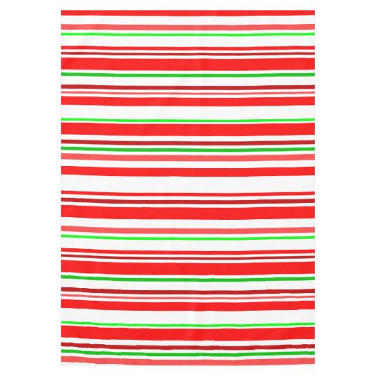 Candy Cane Stripes Red White Green Cheerful Bright Tafelkleed (Voorkant)