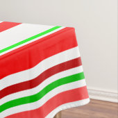 Candy Cane Stripes Red White Green Cheerful Bright Tafelkleed (Voorbeeld)