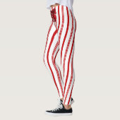 Candy Cane Stripes Rode Boog Feestelijke Kerstmis Leggings (Links)