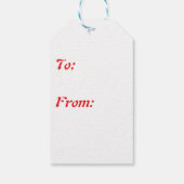 Candy Cane Stripes Rood en Wit Cadeaulabel (Achterkant)