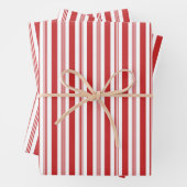 Candy Cane Stripes Rood en Wit Inpakpapier Vel (In situ)