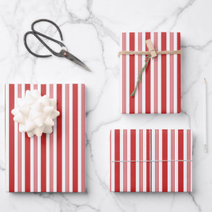 Candy Cane Stripes Rood en Wit Inpakpapier Vel