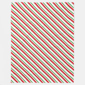 Candy Cane Stripes, rood, groen en wit Fleece Deken (Voorkant)