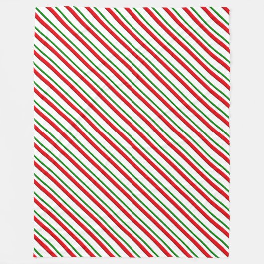 Candy Cane Stripes, rood, groen en wit Fleece Deken (Voorkant)