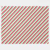 Candy Cane Stripes, rood, groen en wit Fleece Deken (Voorkant (Horizontaal))