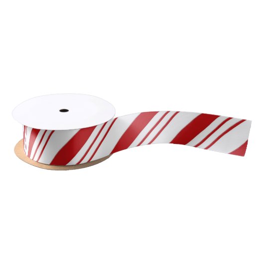 Candy Cane Stripes Satijnen Lint (Spoel)