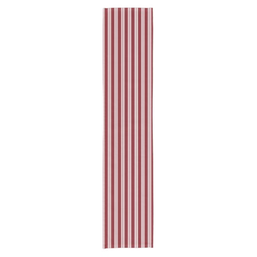 Candy Cane Stripes White Red Korte Tafelloper (Voorkant)