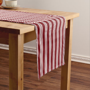 Candy Cane Stripes White Red Korte Tafelloper