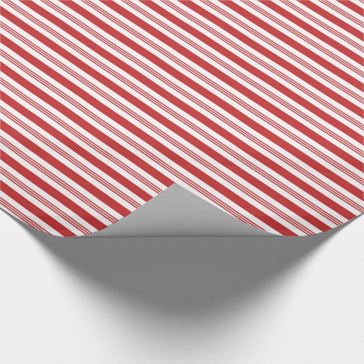 Candy Cane Stripes Wrapping Paper - Rood en Wit Cadeaupapier (Hoek)