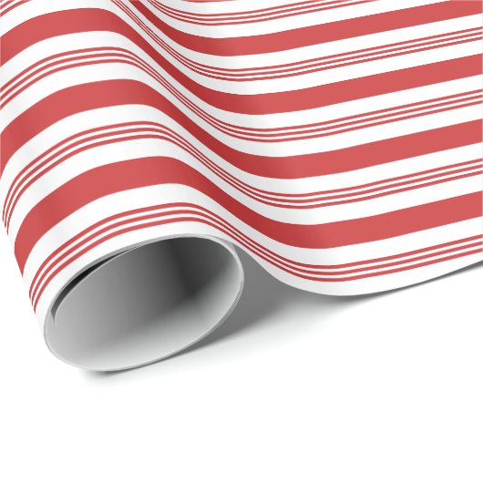 Candy Cane Stripes Wrapping Paper - Rood en Wit Cadeaupapier (Rol Hoek)