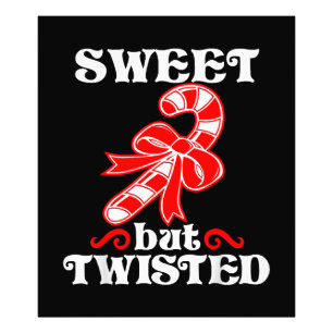 Candy Cane Sweet, maar twisted Funny Kerstmis Foto Afdruk