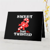 Candy Cane Sweet, maar twisted Funny Kerstmis Kaart (Gele Bloem)