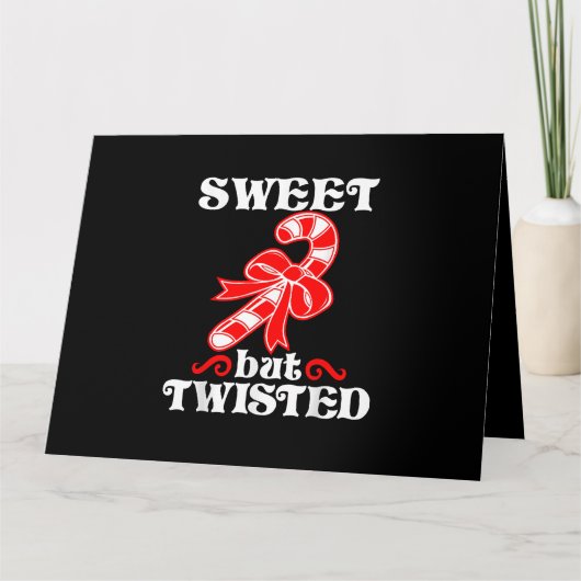 Candy Cane Sweet, maar twisted Funny Kerstmis Kaart (Voorkant)