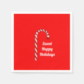 Candy Cane Sweet Prettige feestdagen Paper Napkin Servetten (Voorkant)