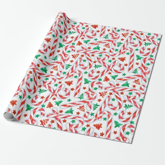 Candy Cane Sweetness Cadeaupapier (Uitgerold)