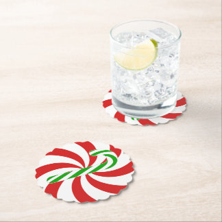 Candy cane swirl kartonnen onderzetters