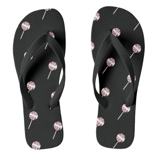 Candy Cane Swirl-kerstlollipop-patroon Teenslippers (Voetbed)