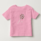 Candy Cane Swirl Lollipop met naam Toddler T-shir Kinder Shirts (Voorkant)