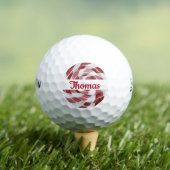 Candy Cane Swirl met naam Golfballen (Insitu Shirt)