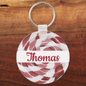 Candy Cane Swirl met naam Sleutelhanger (Voorkant)
