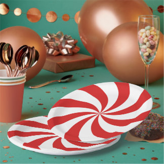 Candy cane swirl papieren bordje