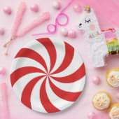 Candy cane swirl papieren bordje (Feest)