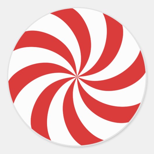 Candy cane swirl ronde sticker (Voorkant)