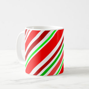 Candy Cane Swirl Rood Groen Wit Strepen Feestelijk Koffiemok