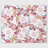 Candy Cane Swirl Snoepjes inpakpapier (Vlak)