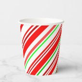 Candy Cane Swirl Stripes kerstrood wit Papieren Bekers (Achterkant)