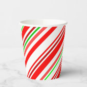 Candy Cane Swirl Stripes kerstrood wit Papieren Bekers (Links)