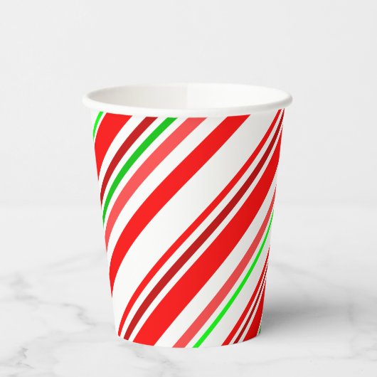 Candy Cane Swirl Stripes kerstrood wit Papieren Bekers (Links)