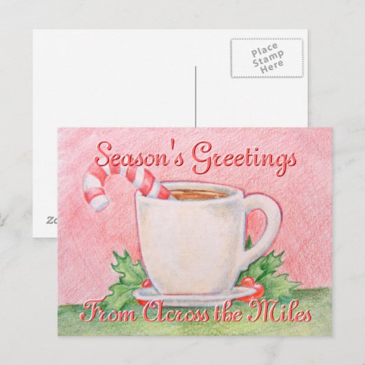 Candy Cane Tea Briefkaart (Voorkant / Achterkant)