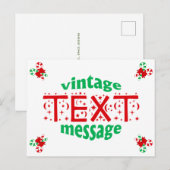 Candy Cane  Tekstbericht Vakantie Post Kaart (Voorkant / Achterkant)