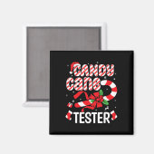 Candy Cane Tester Crew - Grappige Kerstvakantie M Magneet (Voorkant / Achterkant)