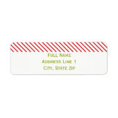 Candy Cane Top Vakantie retour adres label (Voorkant)