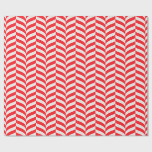 Candy Cane Twist Geometrische Retro Chevron Patroo Cadeaupapier
