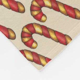 Candy Cane Twist met Kerstmis Cookie Holiday Bakin Fleece Deken